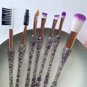 Ensemble de 7 pinceaux de <span class=keywords><strong>maquillage</strong></span> avec manche en cristal et <span class=keywords><strong>strass</strong></span>, kit de pinceaux cosmétiques scintillants pour le fond de teint, le blush, les ombres à paupières et le <span class=keywords><strong>maquillage</strong></span> du visage - Product Image 5