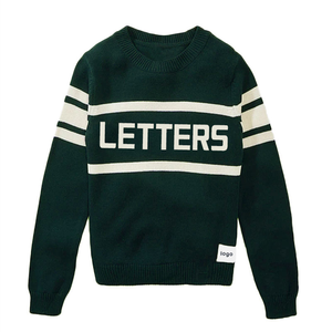 Maglioncino a girocollo in <span class=keywords><strong>cotone</strong></span> personalizzato da uomo maglione a <span class=keywords><strong>manica</strong></span> lunga con motivo a righe Vintage Pullover maglione Letterman - Product Image 4