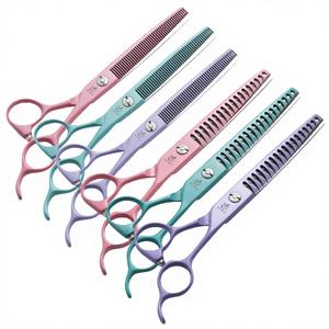 Tijeras de Entresacar para Mascotas Fenice Professional FEMC, Modelo 6.5/7.0 Pulgadas, Acero Inoxidable JP440C, Ecológicas, Color Macaron - Product Image 4