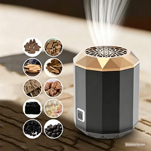 Hot Selling Eco-friendly Metal Bakhoor Incense Burner for Home & Car Use Rechargeable <b>Battery</b> <b>Operated</b> Portable Design - Product Image 1