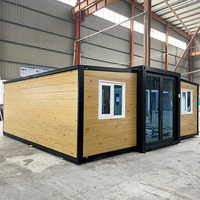 Maison préfabriquée extensible à double aile, villa conteneur pliable, capsule d'hébergement, mini-maison entièrement meublée pour hôtel et villa