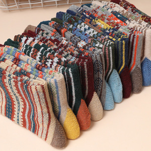 5-10 paires rétro décontracté antibactérien épais équipage chaussettes <span class=keywords><strong>laine</strong></span>/Nylon hommes automne hiver chaud - Product Image 5