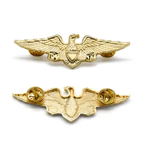 High Quality Wing Antique Souvenir Print Logo 3D Airline Custom Shape Soft Enamel Pin Badge