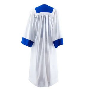 Robes de chœur à manches ouvertes à nervures bleues personnalisées avec logo brodé Vêtements - Product Image 2