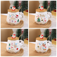 Juego de Tazas de Cerámica Hechas a Mano, Caja de Regalo Navideña Creativa, Taza Personalizada con Santa Claus, Impresión UV, Juego de Té con Logotipo Personalizado