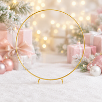 Arche de mariage en métal, support rond pour toile de fond, structure d'arche à ballons avec accessoires pour décorations de fête