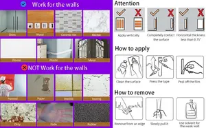 Cinta adhesiva Nano de doble cara de alta calidad, tiras adhesivas para colgar imágenes, cinta adhesiva extraíble para pared, cinta decorativa para alfombras