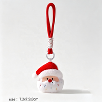 En stock – Porte-clés en peluche 3D doux, forme Noël (Père Noël, Bonhomme de neige, Renne) – Charme de sac mignon – Cadeau de fêtes