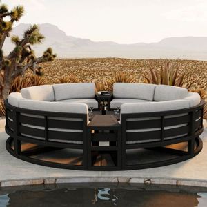 Modern Aluminum Round Shape Garden Set for Villa Apartment and Courtyard Outdoor and Patio Furniture Set - Product Image 1