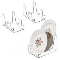 Support de présentation de vaisselle à 2 niveaux en acrylique transparent