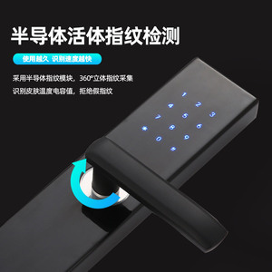 Wenxun Smart Door <b>Lock</b> S036F App Remote Control Apartment Hotel Wooden Door <b>Lock</b> With Fingerprint Password Card Key Unlock - Product Image 2