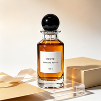 Flacon de parfum en verre vide à col serti de 15 mm, flacon de parfum cylindrique moderne de 100 ml avec bouchon en résine colorée