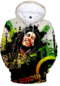 Felpa con Cappuccio Unisex Bob Marley con Stampa Integrale, Moda Hip Hop <span class=keywords><strong>Rock</strong></span>, Felpa Pesante con Stampa in Rilievo - Product Image 5