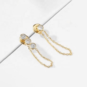 Pendientes <span class=keywords><strong>de</strong></span> aro Huggie YE14929, joyería elegante, cadena larga <span class=keywords><strong>de</strong></span> borlas <span class=keywords><strong>de</strong></span> <span class=keywords><strong>acero</strong></span> <span class=keywords><strong>inoxidable</strong></span>, para mujer - Product Image 1