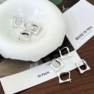 Yinruitai S925 Sterling <b>Silver</b> Geometric <b>Huggie</b> Earrings Minimalist Style For Women Everyday Wear - Product Image 3