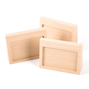Estante de madera para exhibición de tarjetas, soporte de placa Base de madera, soporte de etiqueta de precio personalizado - Product Image 5