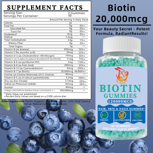 Gummies de Biotine en Gros pour Usines avec Vitamine B12 : Améliore la Hydratation et la Jeunesse de la Peau, Compléments Alimentaires à Base de Plantes - Product Image 4