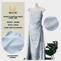 WI-B05 personnalisé numérique imprimé Floral Design 100% polyester tissu en mousseline de soie froissée pour robe