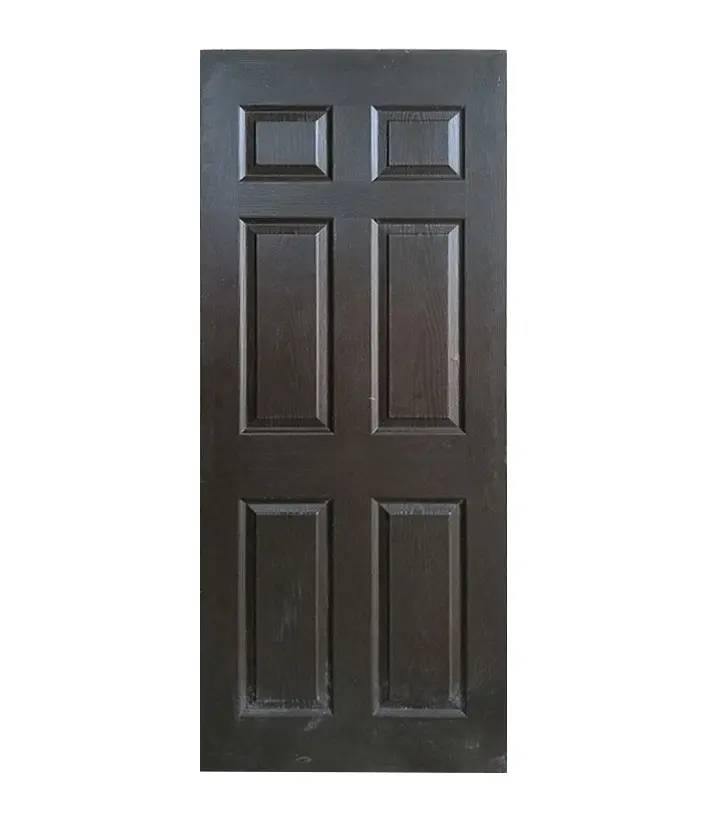 Preferred high quality moulded skin 6 panel wood door with finishing entry door swing type produced in Malaysia ready stock