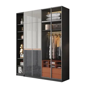 好工艺多功能储物卧室家具耐用衣柜最新设计木质衣柜A09家居家具现代