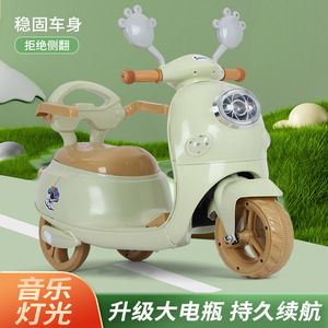 สกู๊ตเตอร์ไฟฟ้าสำหรับเด็ก สีชมพู แบตเตอรี่ 12V พร้อมไฟ ของเล่นเด็กนั่งขับ สำหรับเด็กอายุ 6-12 เดือน - Product Image 3