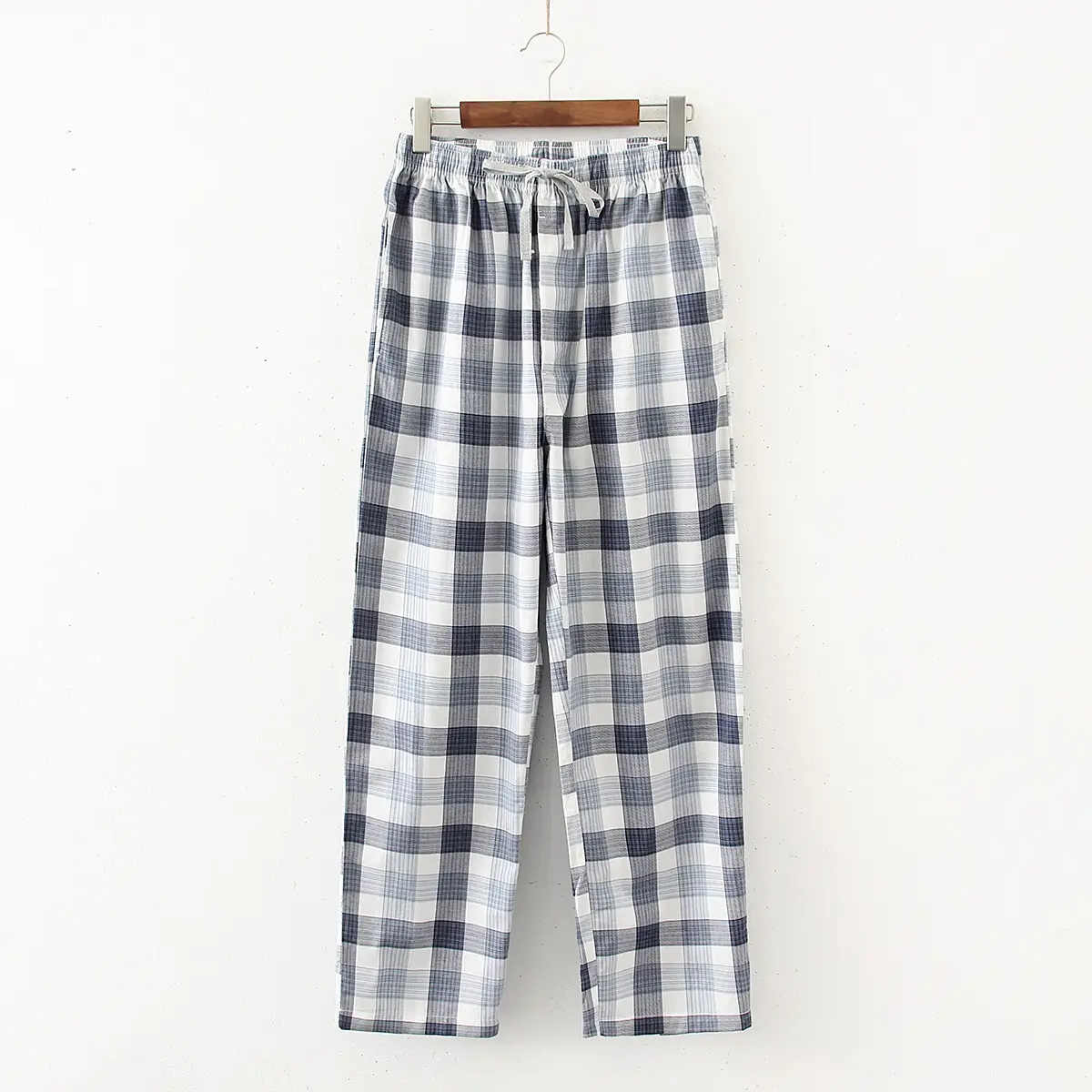 Pantalones de pijama finos para hombre hechos de algodón puro, de gran tamaño, cómodos y transpirables