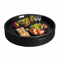 Panier flottant rond en rotin pour le petit-déjeuner, plateau flottant pour la piscine, pour dîner en plein air, hôtel, bord de piscine, plateau pour le thé de l'après-midi