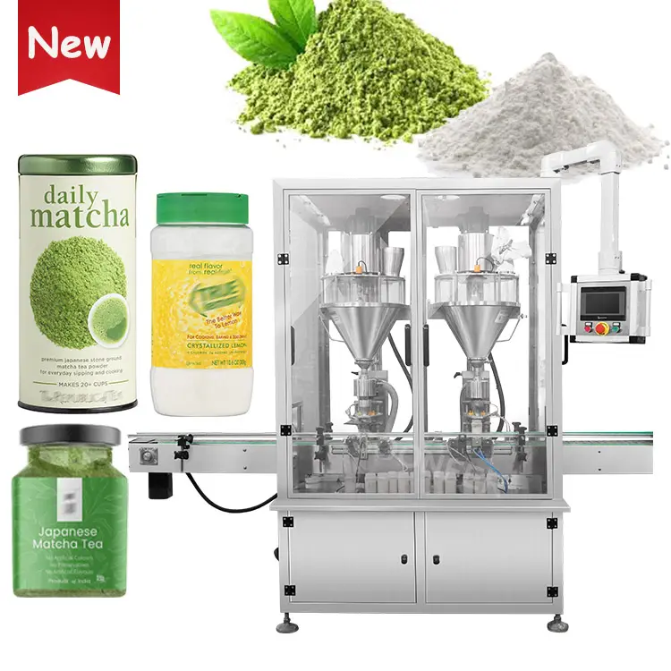 Automatic bottle matcha green tea powder filling machine auger lemon powder jar filling machine