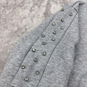 420 Gsm Heavyweight Pull À Capuche Personnalisé Coton Designer Zipper À Capuche Surdimensionné Strass Épais Zip Up Hoodie Fabricants - Product Image 3