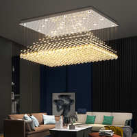 Lustre en cristal doré personnalisé pour hôtels, lampe suspendue moderne à LED pour salon, salle à manger, cuisine, vente en gros d'usine