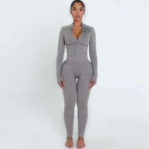 Voikerdr กางเกงเลคกิ้งสำหรับผู้หญิง, กางเกงยืดเอวสูงมีซิปแขนยาวกางเกงสวมใส่สบาย - Product Image 1