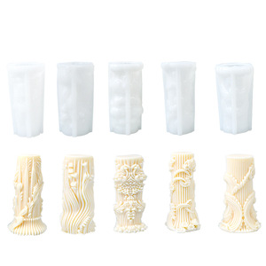 Europese cilindrische kaars siliconen mal aromatherapie kaarsen maken gereedschap gips ornamenten gietvorm voor huisdecoratie - Product Image 5