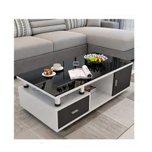 living room furniture set tv stand cabinets Coffee tables white modern high gloss led coffee table end table