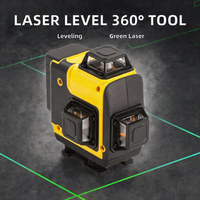 Niveau laser vert 360° auto-nivelant, machine à niveau laser DIY, batterie rechargeable, portée de 65 pieds pour la construction et la rénovation de la maison