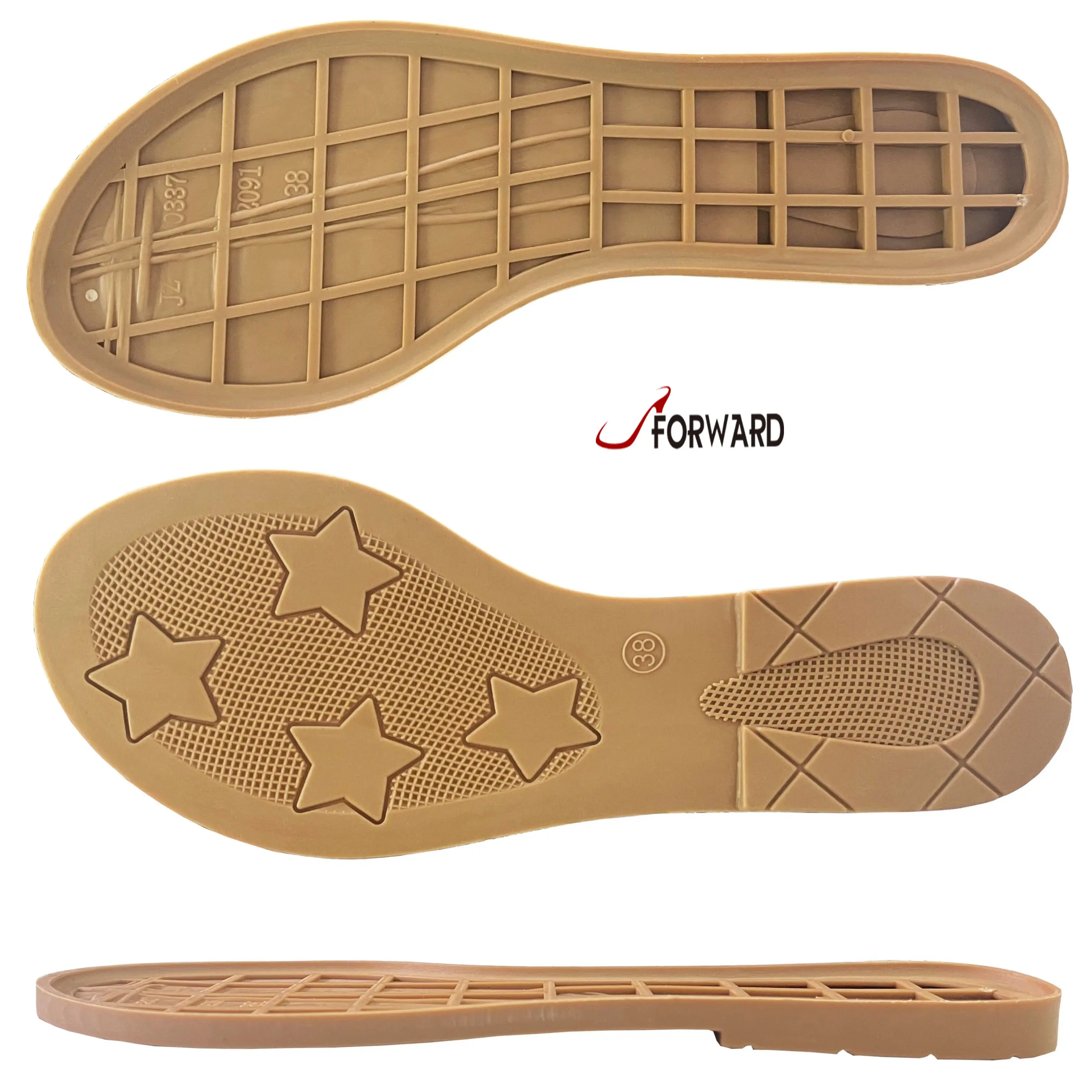 Sandalias con suela de TPR de diseño de estrellas, zapatillas de buena calidad y alta abrasión, suela exterior corrugada, 2022
