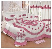 Ensemble de couette de mariage de luxe avec broderie florale 3D, idéal pour les grossistes en cadeaux de mariage