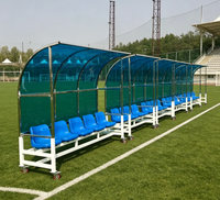 Banc d'entraînement mobile pour équipe de football avec toit en polycarbonate pour terrain de sport