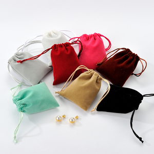 Luxury Jewelry Packaging Bags Necklaces Jewelry Suede Drawstring Pouch with Drawstring Rope - Product Image 5