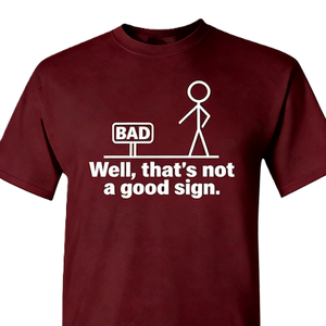 <span class=keywords><strong>T</strong></span>-<span class=keywords><strong>shirt</strong></span> da <span class=keywords><strong>uomo</strong></span> con stampa 'Not A Good Sign' - Maglietta divertente con grafica sardonica, in cotone oversize a maniche corte, stile streetwear, casual - Product Image 5