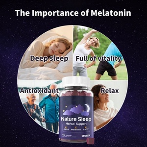 วิตามินเมลาโทนินแบบกัมมี่สำหรับนอนหลับ ปราศจากน้ำตาล ผสม GABA แมกนีเซียม รากวาเลอเรียน 5-HTP แอล-ทริปโตฟาน อาหารเสริมช่วยการนอนหลับ - Product Image 3