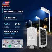 Lampadaire LED solaire extérieur en alliage d'aluminium 15W, étanche IP65, 740 lumens, certifié CE, alimenté par courant alternatif