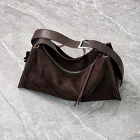 Tas Tote Kulit Asli Vintage Korea Grosir Dengan Tali Selempang Yang Dapat Disesuaikan, Tas Santai Wanita Untuk Belanja dan Bepergian