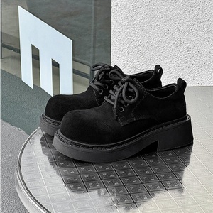 Chaussures Derby Décontractées Personnalisées en Faux Daim Vintage Épais avec Plateforme Haute pour Hommes et Femmes - Product Image 4