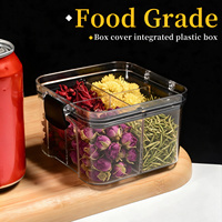 Boîte alimentaire transparente en PET à 4 compartiments avec couvercle à loquet, hermétique, pour thé, fruits secs et assaisonnements