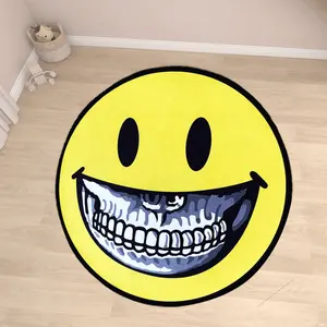 3D Printed Custom Carpet Cartoon Character Smiley Face Designer Custom Rug And Rugs