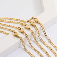 Chaîne Figaro personnalisée en gros JUSNOVA, 20 pouces, chaînes pour femmes, bijoux en acier inoxydable, chaînes classiques pour la fabrication de bijoux