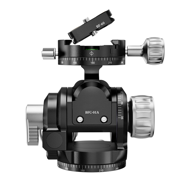Head Rotating Tripod Head Pan Tilt Camera Mount Rotation Panoramic Geared Tripod Heads,10kg Load Capacity for DSLR BFC-01A+