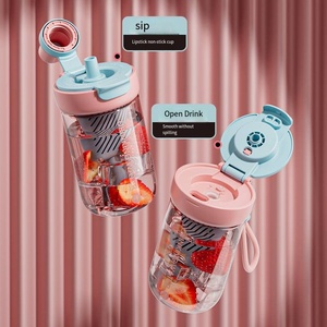 Vaso Tritan de Perfil Alto <span class=keywords><strong>con</strong></span> Infusor Horizontal para Té de Flores, Separador Portátil, Recubierto, para Beber Directamente en Verano - Product Image 3