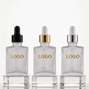 Oferta Especial: Botella de Vidrio Cuadrada Plana Transparente Esmerilada Negra Recargable con Gotero, Impresión Serigrafiada, para Aceites Esenciales, Perfumes y Cuidado de la Piel - Product Image 6