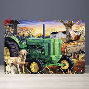 ป้ายโลหะวินเทจลายรถบรรทุกฟาร์ม ขนาด 8x12 นิ้ว สำหรับตกแต่งผนังห้องนั่งเล่นสไตล์ฟาร์มเฮาส์ ลาย <span class=keywords><strong>John</strong></span> DEERE - Product Image 3